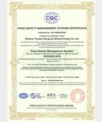 Food Safety English Certificate